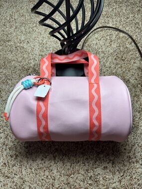 Bath & Body Works Pink Mini Barrel Bag with Coral Handles